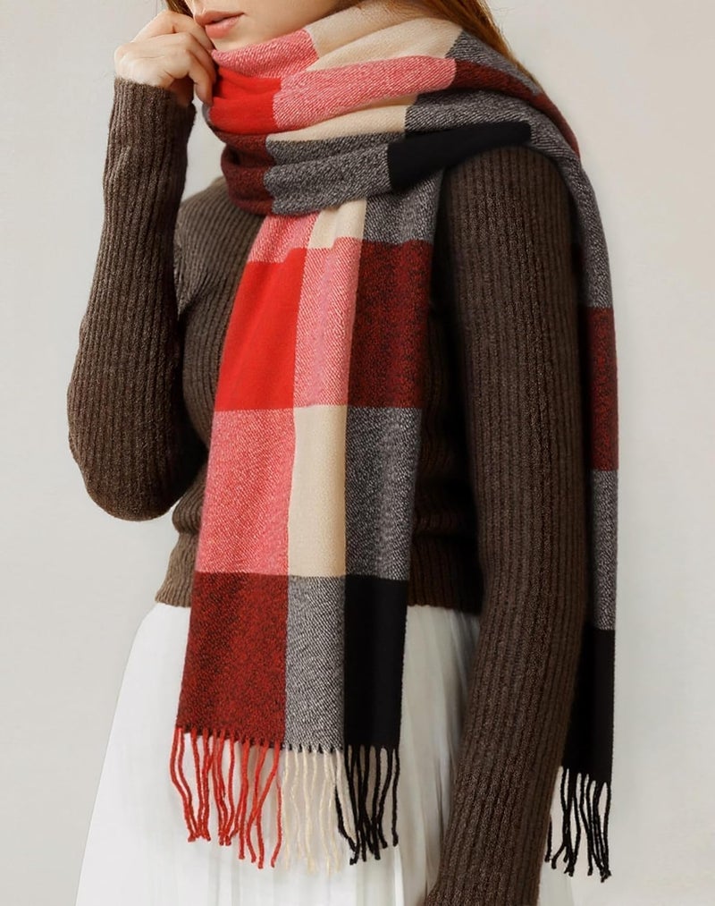 BLATIAL Store Womens Scarf Winter Blanket Large Scarves Thick Soft Warm Plaid Chunky Scarfs - Image 2